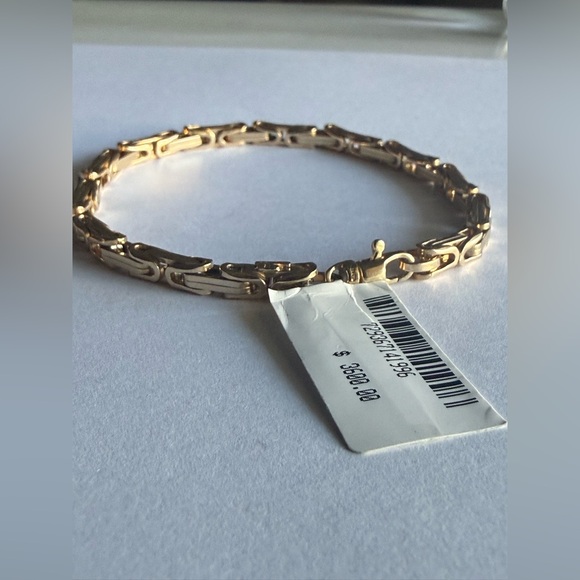 Saks fith Avenue 14k Byzantine link Unisex Bracelet Made In italy NWT $3600 - Picture 6 of 17